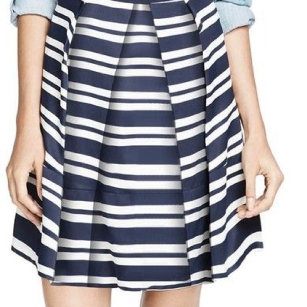 Draper James Navy and White Striped Mini Skirt